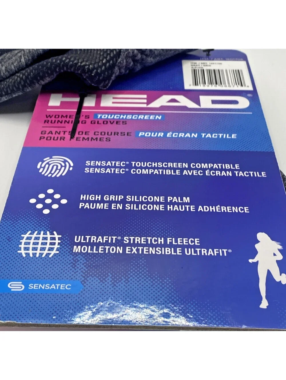 Head Women's Touchscreen Running Gloves Gray